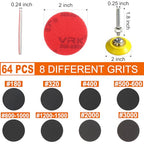 64 PCS 2 Inch Sanding Disc,Hook and Loop Sanding Pad 180 to 3000 Grit - style: Mix Grit 64PCS