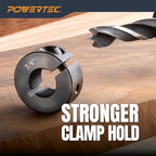 POWERTEC Drill Bit Stop Collar Set, 7 Piece Set Adjustable Drill Bit Depth Stopper with Allen Wrench, Bit Stop with Imperial System Size Markings - 1/8", 3/16", 1/4", 5/16", 3/8", 7/16", 1/2” (71491E) - style: 7PC Imperial Drill Stop Set (1/8"-1/2")