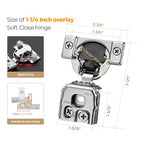 Soft Close Hinges for Kitchen Cabinet Hinges, 1-1/4 Inch Overlay, 10 Pack - size: 1-1/4 inch Overlay
