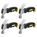 SOUJAP 4 PCS 8oz Camping Claw Hammer, 6 Inch Small Stubby Hammer with Coated Soft Yellow Handle for Home Repair, Craft Project