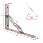 YUMORE 8 Inch Shelf Bracket, Heavy Duty L Bracket, 2 Pack - size: 8"(Soild)
