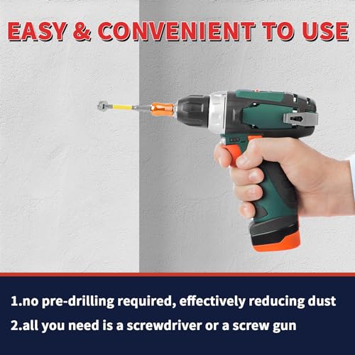 Drywall Anchors and Screws Kit, 200 Pcs Self Drilling Drywall Anchors, 100 Pcs Zinc Sheetrock Anchors and 100 Pcs #8 x 1-1/4" Metal Screws, Heavy Duty Wall Anchors, 75 Lbs Hanging Mounting - size: #8 x 1-1/4"