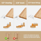 30 Pack 15 Pair White Cabinet Hinges, 3/8" Inset Semi-Concealed Hinges - color: White, size: 3/8" Inset