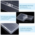 Jetec 6 Pieces Small Clear Plastic Storage Box, 5 x 4 x 1.3 Inch - size: 5 x 4 x 1.3 Inch