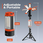 Rechargeable 12000mAh Camping Light with Adjustable Stand - color: Orange&Black, size: with stand