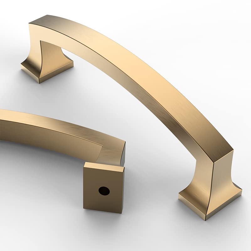 Asidrama 10 Pack 4 Inch(102mm) Hole Centers Champagne Bronze Kitchen Cabinet Handles, Gold Cabinet Pulls Kitchen Cabinet Hardware for Cupboard Drawer Pulls - color: Champagne Bronze, size: 4" Hole Center, style: 10 Pack
