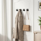GWAAZXGZ Square Self Adhesive Towel Hooks - 2 Pack Matte Black Metal Hooks - color: Black, size: 2 Pack