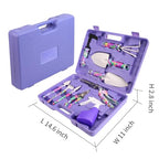 Garden Tools Set, JUMPHIGH 10 Pieces Gardening Tools with Floral Print, Ergonomic Handle Trowel Rake Weeder Pruner Shears Sprayer, Garden Hand Tools with Carrying Case Gardening Gifts for Women Father - color: Purple