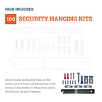 PHS Security Picture Hangers, Holds 15 lb, 100 Pack with Screws - size: 100 Pack