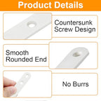 8 Pack White Flat Brackets, 8 Inch Straight Brace Mending Plate with Screws - size: 8 Pcs/ 8” x 0.8”