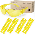 TICONN Clear Safety Glasses for Men & Women, ANSI Z87.1 Safety Goggles - style: 48 Pairs Yellow