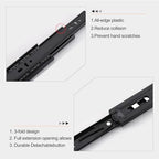 20 inch Drawer Slides 6 Pairs (12pcs) Full Extension Ball Bearing Drawer Rails Side Mount 3 fold Metal Dresser Runners for File Cabinet Trash Can Kitchen Wardrobe Glides 20" Black 100 LB Capacity - size: 20inch(500mm)