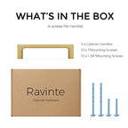 Ravinte Brushed Brass Solid Pulls Cabinet Handles 3-3/4 Inch 5 Pack - size: 3-3/4 Inch Hole Center