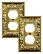 2-Pack Paisley Pattern Duplex Outlet Cover Plate,Metal Switch Plates - style: 1 Duplex 2PK
