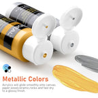 GOTIDEAL Acrylic Paint Set, 24 Colors (59ml, 2 oz), with Paint Brushes - color: 24 Colors (59ml)