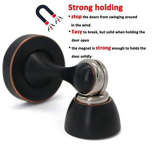 Solid Mental Magnetic Door Stop, Wall Mounted, Oil Rubbed Bronze - color: 1 PCS Oil Rubbed Bronze