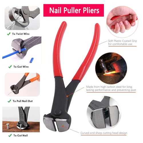 Construction and Upholstery Staple Remover Tack Puller Nail Remover Tool Set Nail Puller Plier, Staple Puller, Tack Lifter, Fastener Remover, for Furniture Floor Wall Wooden Case Car Photo - color: 4 Pcs