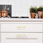 10 Pack 3 Inch Brushed Gold Cabinet Pulls, Kitchen Hardware - color: Brushed Gold, size: 3"/76MM Hole Center, style: 10 Pack