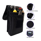 Belt Tool Pouch Holster, Multitool Organizer Pouch for EDC Gears Cellphone Case, Maezar Utility Sheath Bag, Nylon Tactical Tool Bag for Men, Small Pocket Phone Holder with D-Ring, Zipper (Loop Black)