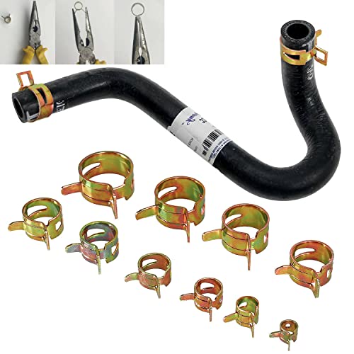 Fielect 1/2" / 13mm Spring Band Type Action Fuel/Silicone Vacuum Hose Pipe Clamp Low Pressure Air Clip Clamp 100pcs - size: 13mm