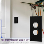 ENERLITES 10 Pack Oversized Duplex Outlet Covers, Jumbo Wall Plate, Black - color: Black, size: Over-Size