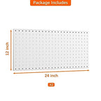 WALMANN 2 PCS 12x24 in Pegboard Panels, 24x24 in Tools Pegboards, Grey - color: Grey 12"*24", size: 24"*24"
