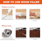 Wood Furniture Repair Kit 12 Colors, Wood Filler Putty with Filler Sticks