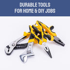 DELI 355-Piece Home Tool Set, Household Repairing Tool Kit with 14-Inch Wide Mouth Open Storage Tool Bag, Yellow