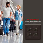 ENERLITES Double Duplex Outlet Covers Wall Plate, 2-Gang, 1 Pack, Brown - color: Brown, size: Screw