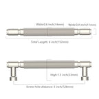 Asidrama 10 Pack 5 Inch(128mm) Brushed Satin Nickel Cabinet Pulls Knurled Kitchen Cabinet Handles, Cabinet Pulls Kitchen Cabinet Hardware for Cupboard Drawer Pulls - color: Brushed Satin Nickel, size: 5" Hole Center, style: 10 Pack