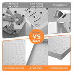 WALMANN Metal Pegboard Kit with Accessories, 24x48 in Tools Pegboard - color: Grey