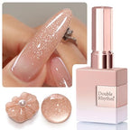 Double Rhythm 0.5Oz Glitter Gel Polish Shimmer Reflective Color for Nail Art Salon DIY Soak Off 15ml Nail Lamp Gel Polish at Home (Nude Pink-B1171) - color: Blossom Nude Pink