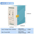 MAKERELE MDR 24V AC to DC DIN Rail Power Supply 60W - style: 60W-24V