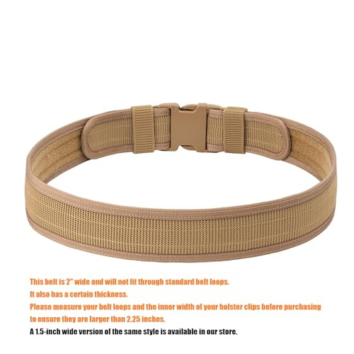 Security EMS EMT Firefighters Work Belt 2" Wide Camping Hiking Utility Tool Belt Airsoft Paintball Gear Holster Belt - color: Brown(2 Inch Width), size: Small