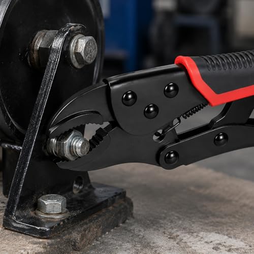 2pcs Locking Pliers Set, 5 Inch Curved Jaw Locking Pliers with Anti-slip Handle Heavy Carbon Steel Vice Grip for Clamping Twisting Welding (2pcs) - size: 5 Inch 2pcs