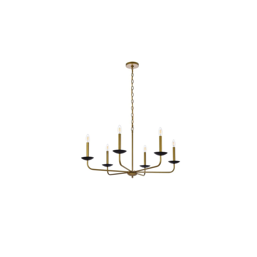 Open Box - Elegant Lighting LD812D36BRK - Chandeliers Indoor Lighting