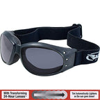 Global Vision Eliminator Dirt Bike Padded Motorcycle Riding Goggles for Men and Women (Black Frame/Smoke Lens) - color: Black Frame/Clear-smoke Lens