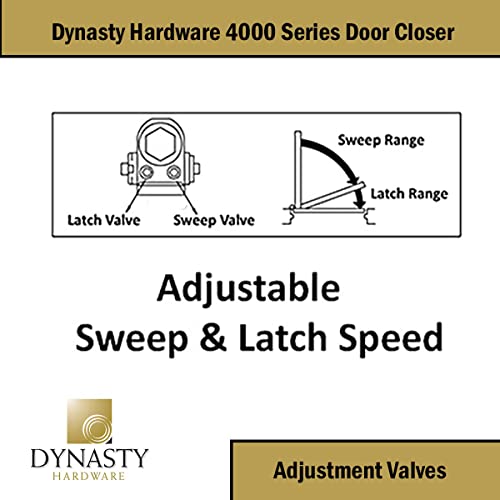 Dynasty 4000 Series Door Closer, Sprayed Aluminum, Spring 4 - color: Sprayed Aluminum