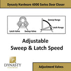 Dynasty 4000 Series Door Closer, Sprayed Aluminum, Spring 4 - color: Sprayed Aluminum