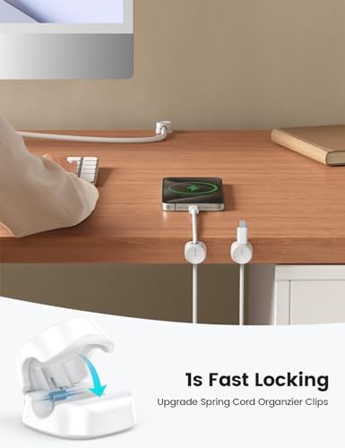 Lamicall 12Pack Spring Cord Organizer, Office Desk Accessories, Cable Clips - size: 12Pack - 1 Slot