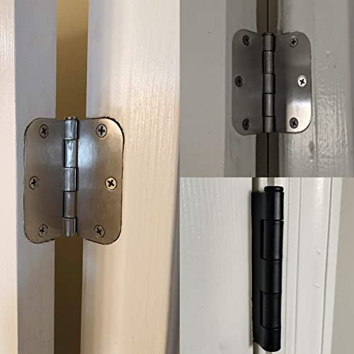 TDCHINGES Rounded Door Hinges Brushed Nickel 3.5 Inch 5/8" Radius 18 Pack - color: Satin Nickel-Rounded, size: 18 Pack