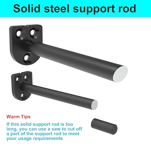 4 Inch Heavy Duty Floating Shelf Brackets 6 Pack, 1/4" Thick Solid Steel Hidden Blind Support, Fits Wood Studs, Holds 200 lbs, Invisible Hardware DIY Kit for Custom Shelving, Black - size: 4 Inch, style: Black 6 Pack