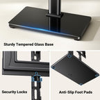 PERLESMITH Universal TV Stand Legs for 32-65 inch TVs, Table Top TV Stand up to 88 lbs, Height Adjustable Television TV Mount, Universal TV Leg Base for Living Room & Bedroom (32-65 Inch with Swivel) - size: 32-65 Inch with swivel