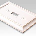 Amerelle 4040DDW Savannah Wallplate, 1 Duplex, Wood, Distressed White, 1-Pack - color: Distressed White, size: 1 Duplex