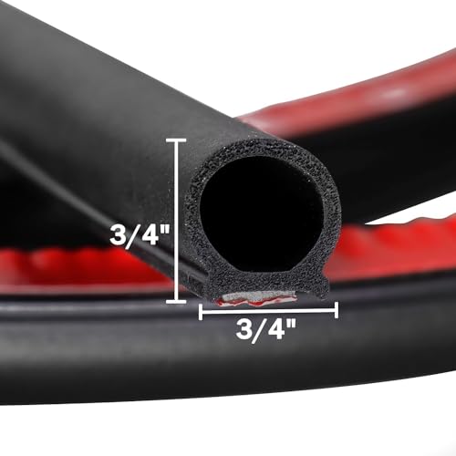 3/4"×3/4" D-Shape Weather Stripping 23FT Bulb Seal Gasket Strip - size: 23 feet