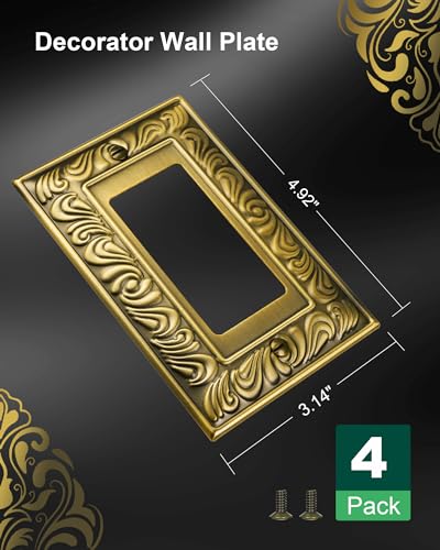 4-Pack Paisley Pattern Decorator Outlet Cover Plate, Metal Switch Plates - style: 1 Decorator 4PK