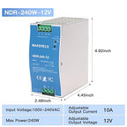 MAKERELE 12V NDR DIN Rail Power Supply 240W - style: 240W-12V