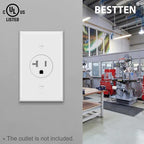BESTTEN 2 Pack 1-Gang 1.406" Hole Wall Plate for Single Receptacle Outlet - color: White