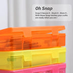novelinks Small Plastic Storage Containers with Lids and Clear Pencil Box - color: 9 Pack Medium -Color