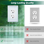 White Natural Material Duplex Receptacle Cover, Outlet Covers (4-Pack) - size: Single Duplex